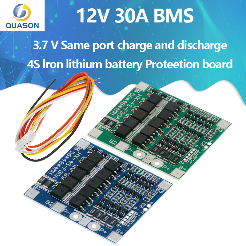 BMS 4S 3,2 V 3,7 V 30A LiFePO4/placa de protección de carga de batería de litio 12,8 V 14,4 V 18650 32650 paquetes de baterías con equilibrio