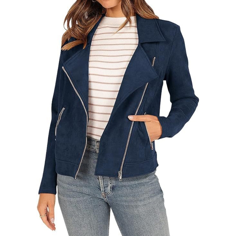 Abrigos mujer, abrigo informal a prendas vestir para fiesta, manga larga, cuello muesca, abrigo corto con
