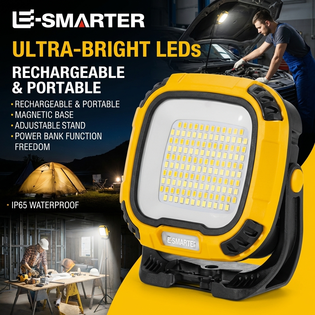 Outdoor Camping Angeln Notfall Wiederaufladbare Magnetische Arbeitslampe Tragbarer LED-Scheinwerfer Laterne Starklicht-Taschenlampe W892