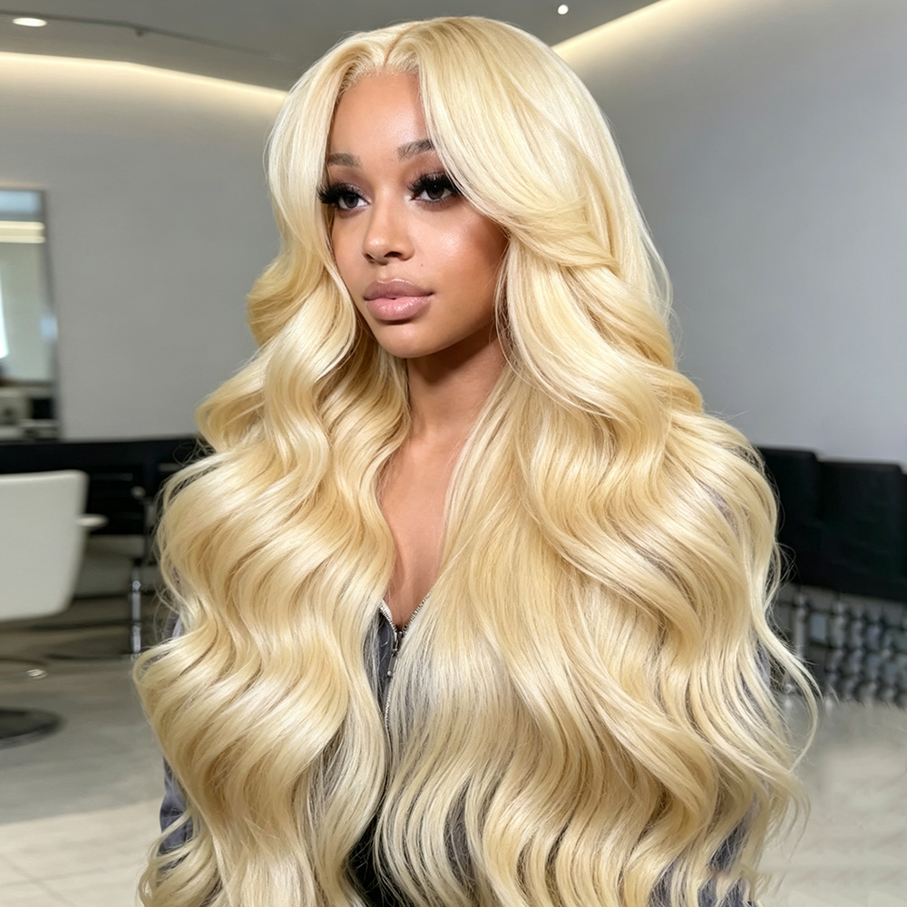 250 Density 13x6 HD Lace Frontal Wig 36 38 Inch 613 Blonde Body Wave 100% Human Hair Wigs Colored Human Hair Wigs Brazilian For Women