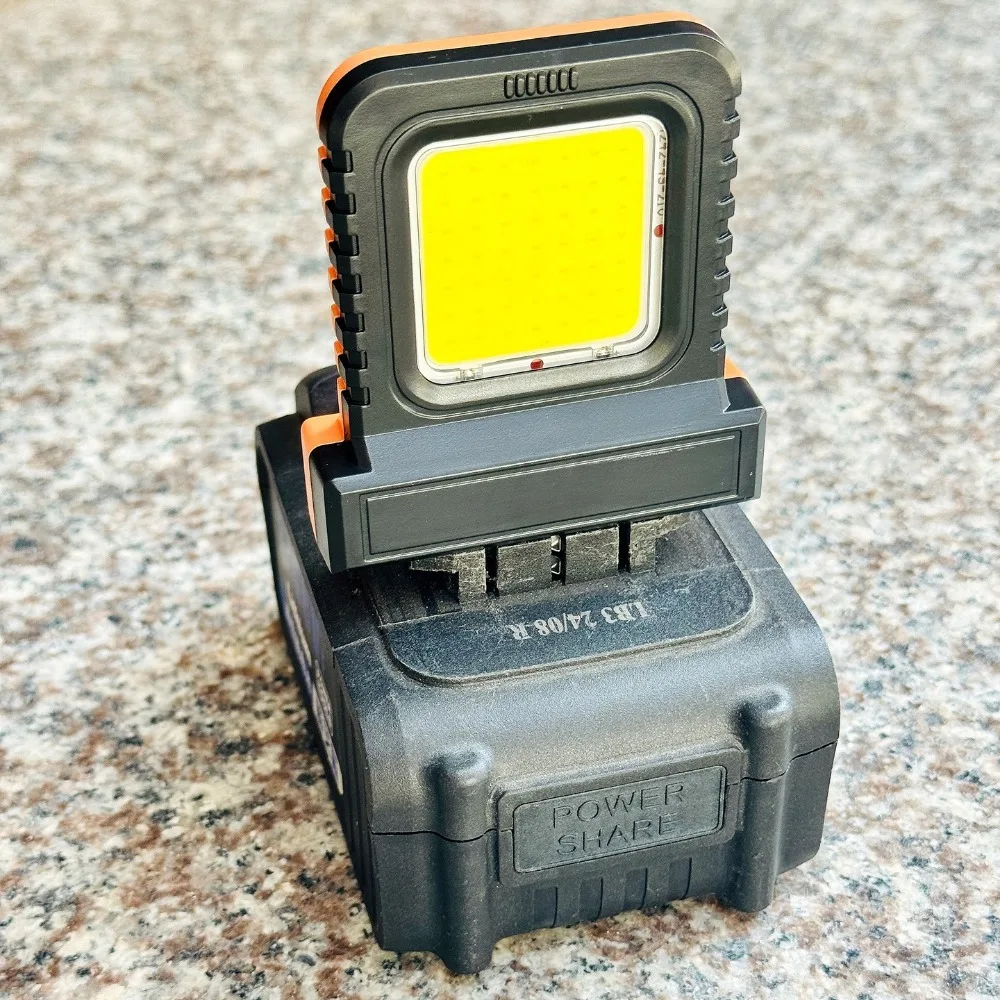 Lampe de travail à batterie Lithium-Ion, Portable, longue durée, forte, fourniture d'éclairage, outil électrique de travail, éclairage à batterie