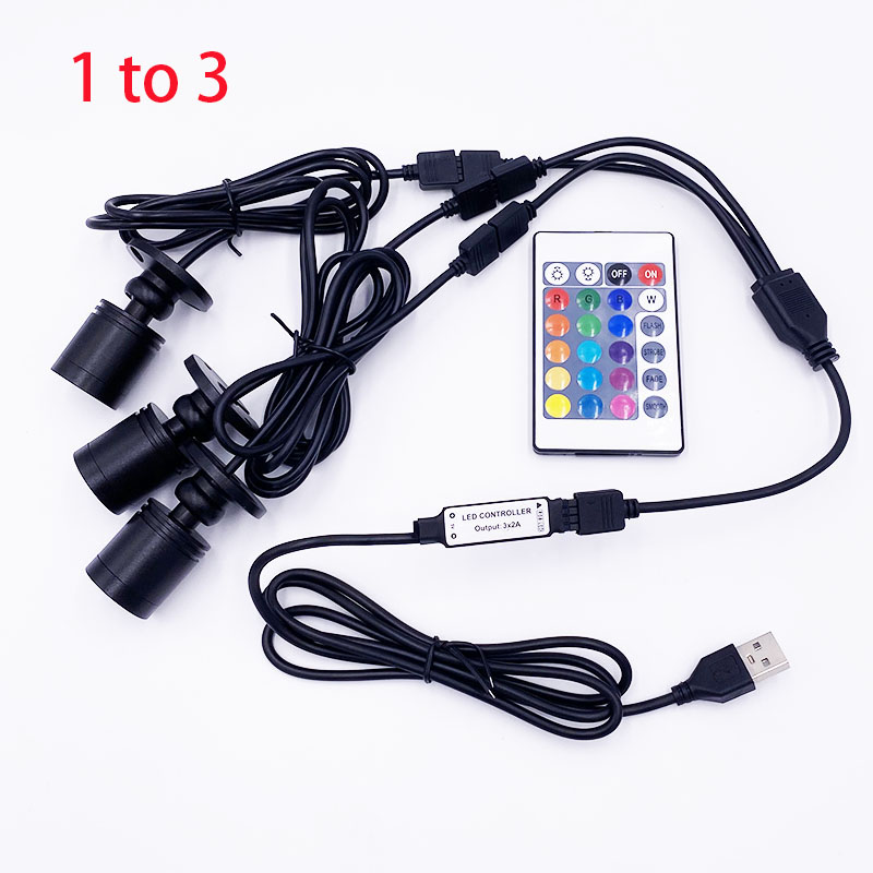 Foco Led RGB USB de 5V, Mini punto de techo de Color regulable, 1W, 3W, patrón de escaparate, luz de escaparate, decoración de habitación, juego remoto de 1 a 4