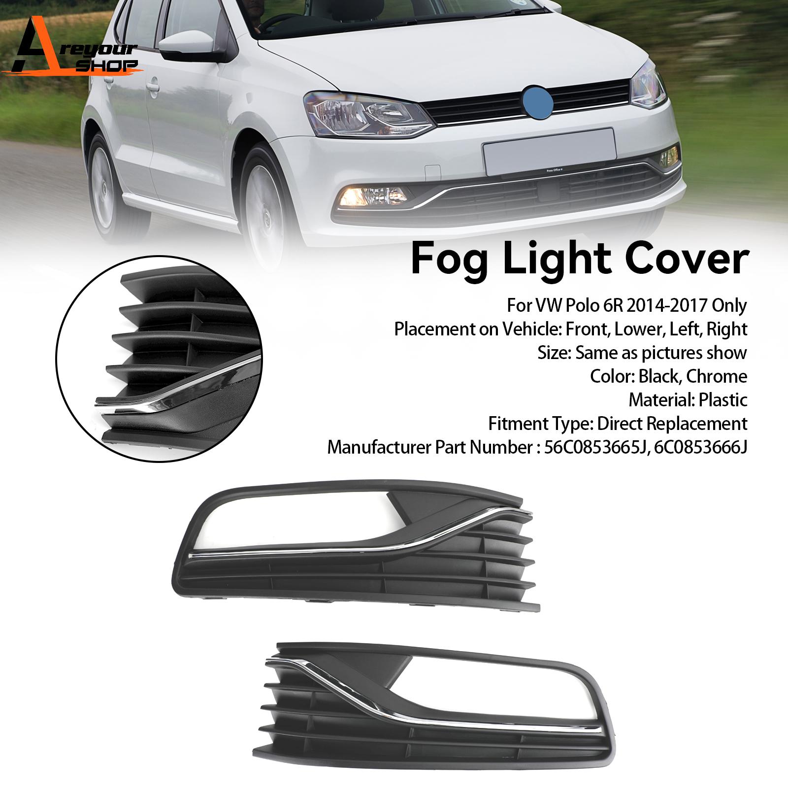 Areyourshop pasang Bumper depan penutup lampu kabut kisi kisi untuk VW Polo 6R 2014 2015 2016 2017 Aksesori Mobil