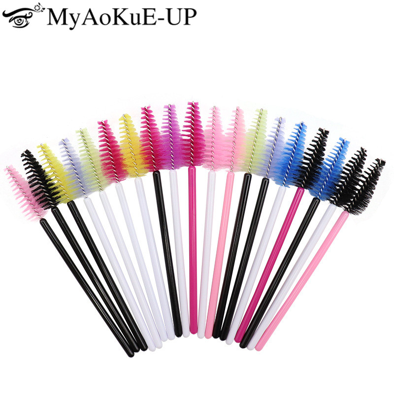 25 Stuks Wimpers Extension Supplies Make-Up Kwasten Mascara Wand Microbrush Wenkbrauw Wimper Cosmetica Applicator Spoolie Borstel
