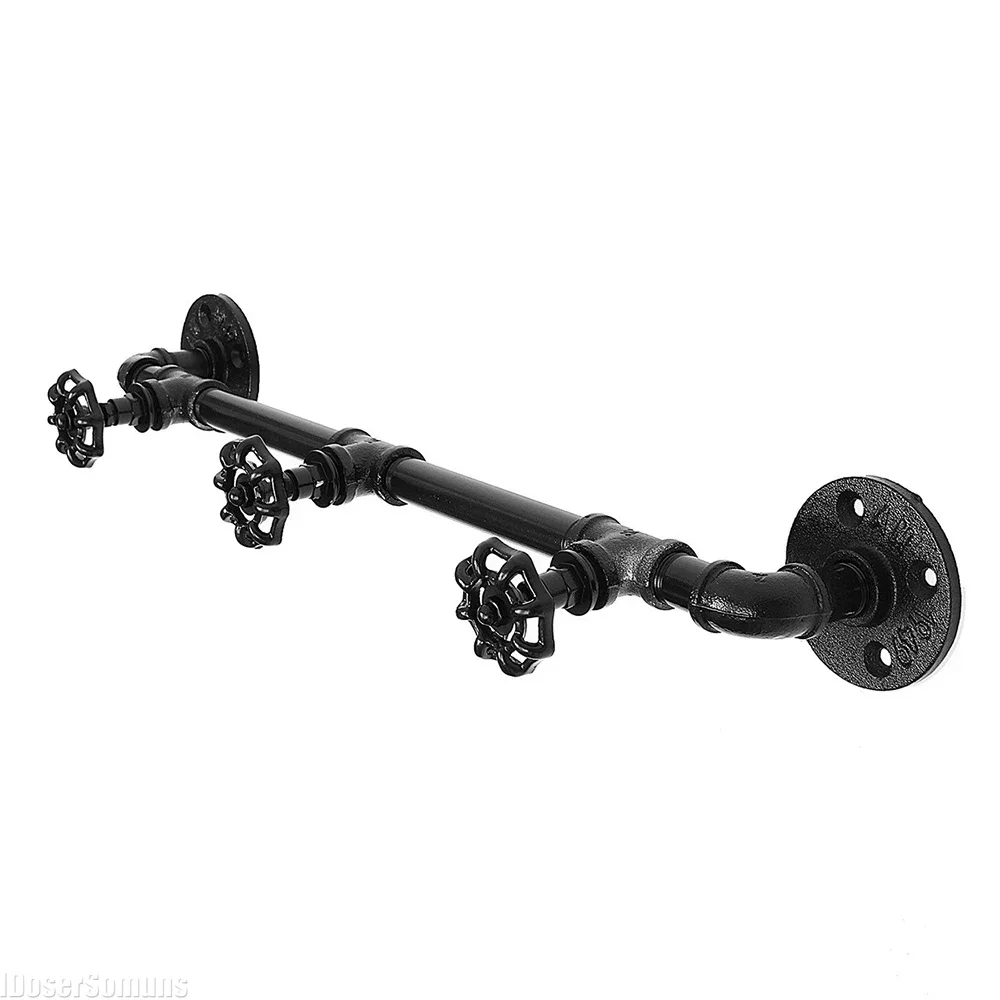 Retro Industrial Style Hook Wall Hanging Clothing Hanger Hooks Coat Rack Towel Bag Hat Black Hook Bathroom Hallway Furniture