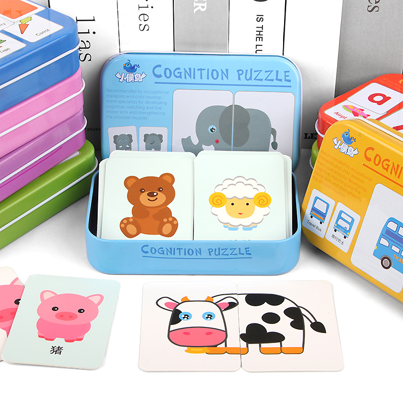 Детские игрушки-пазлы для мальчиков и девочек 1, 2, 3 лет, животные, фруктовый график, подходящая карта, игра Монтессори, обучающие игрушки для детей