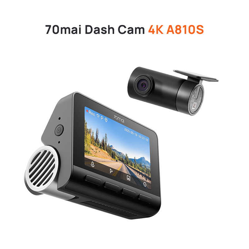 New 70mai A810S 4K UHD, Built-in GPS, 4G Compatible, Supercapacitor & Voice Control Upgraded Version of 70mai A810