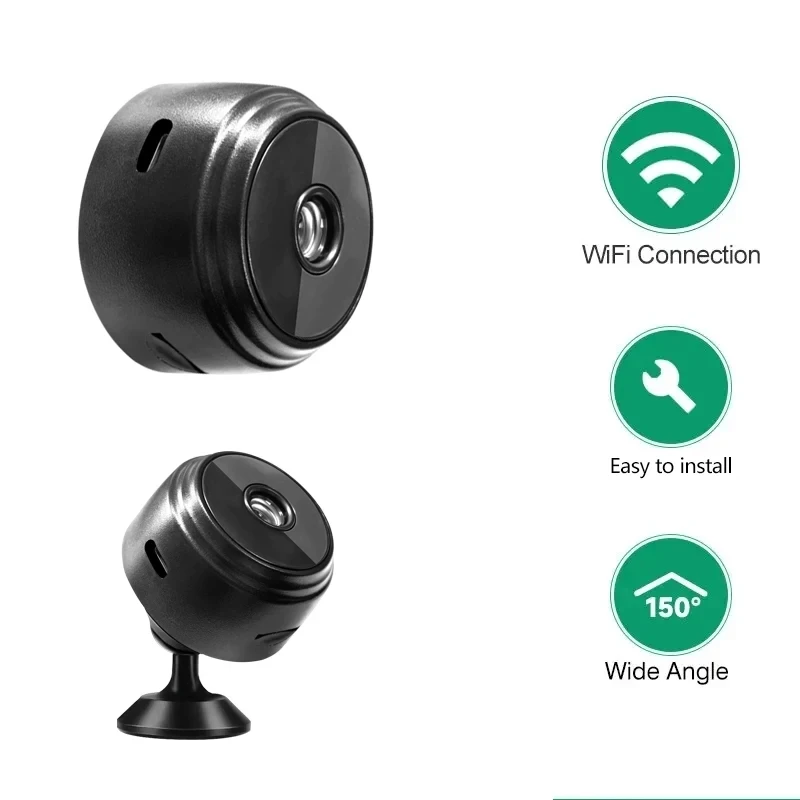 A9 WiFi มินิกล้อง กล้องบันทึกวิดีโอไร้สาย กล้องรักษาความปลอดภัย กล้องตรวจสอบบ้านอัจฉริยะ สำหรับเด็กทารกและสัตว์เลี้ยง