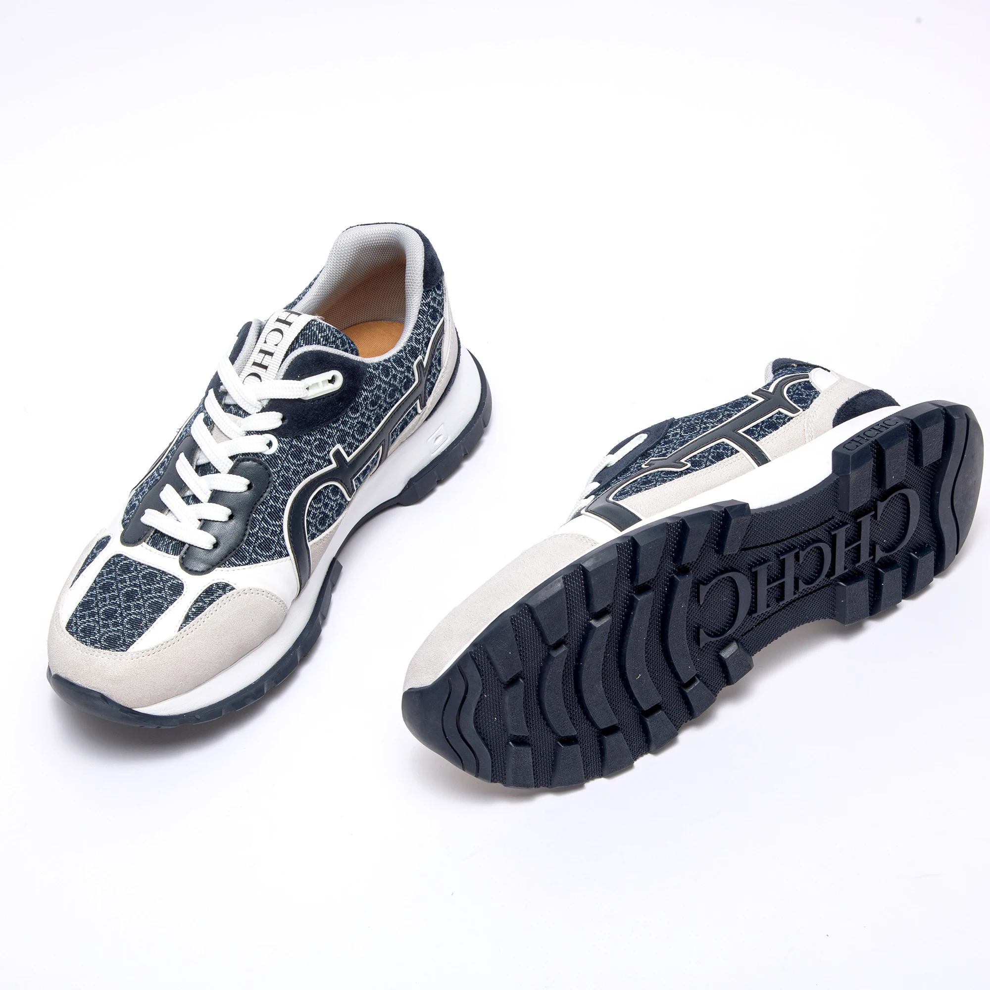 Men's Shoes Autumn New Leather Splicing Mesh Walking Shoes Skeleton Correction Man Casual Shoes