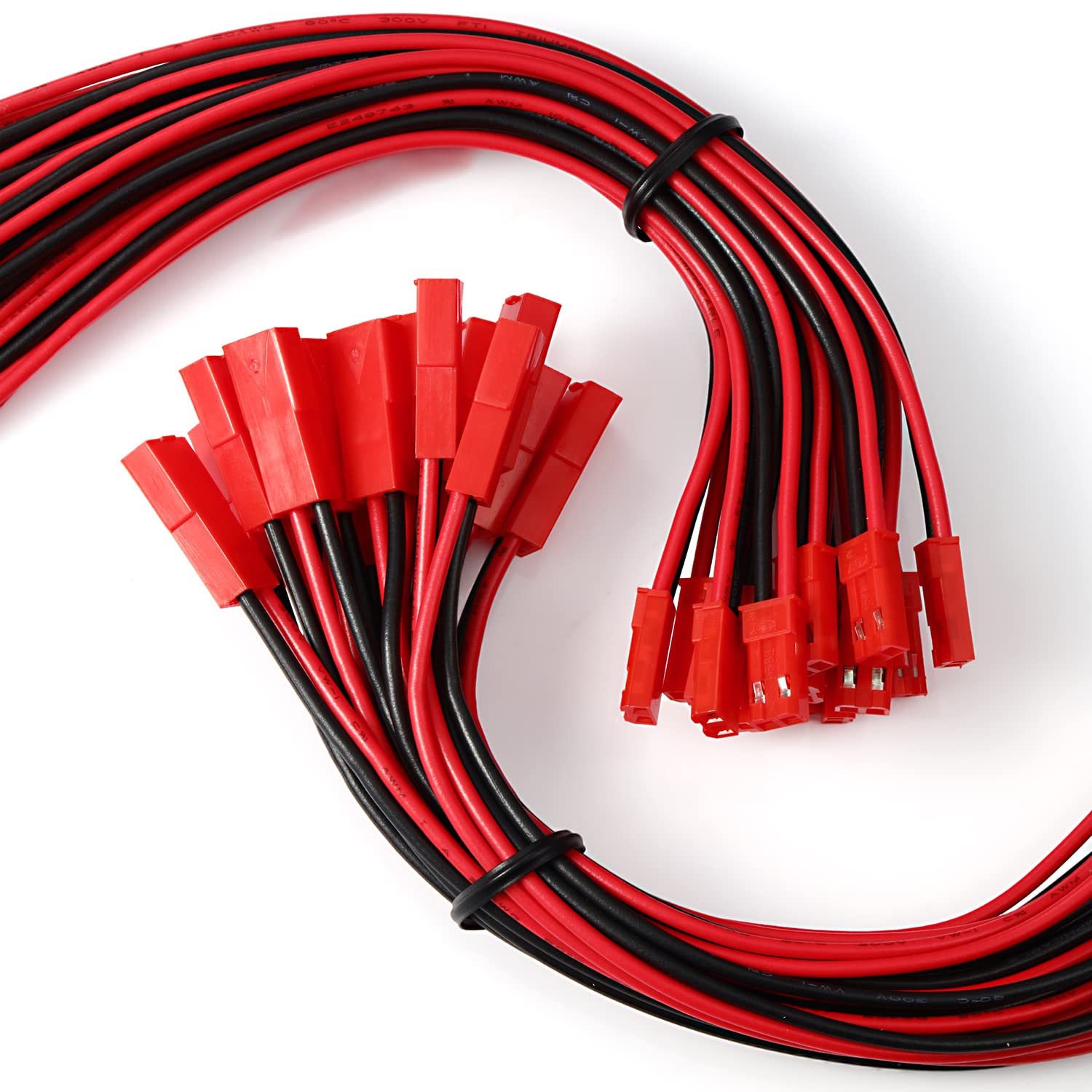 10 пар 20 AWG JST разъем 2-контактный разъем-папа, подходит для светодиодной ленты, пульт дистанционного управления, игрушечный аккумулятор