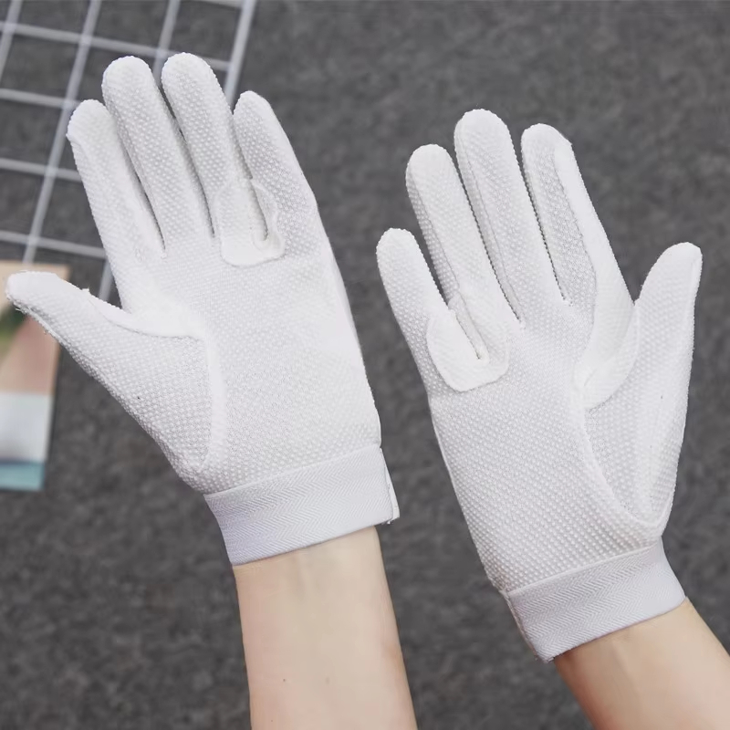Guantes de equitación ligeros, transpirables y antideslizantes de dedo completo para hombres y mujeres, guantes para deportes ecuestres y ciclismo.
