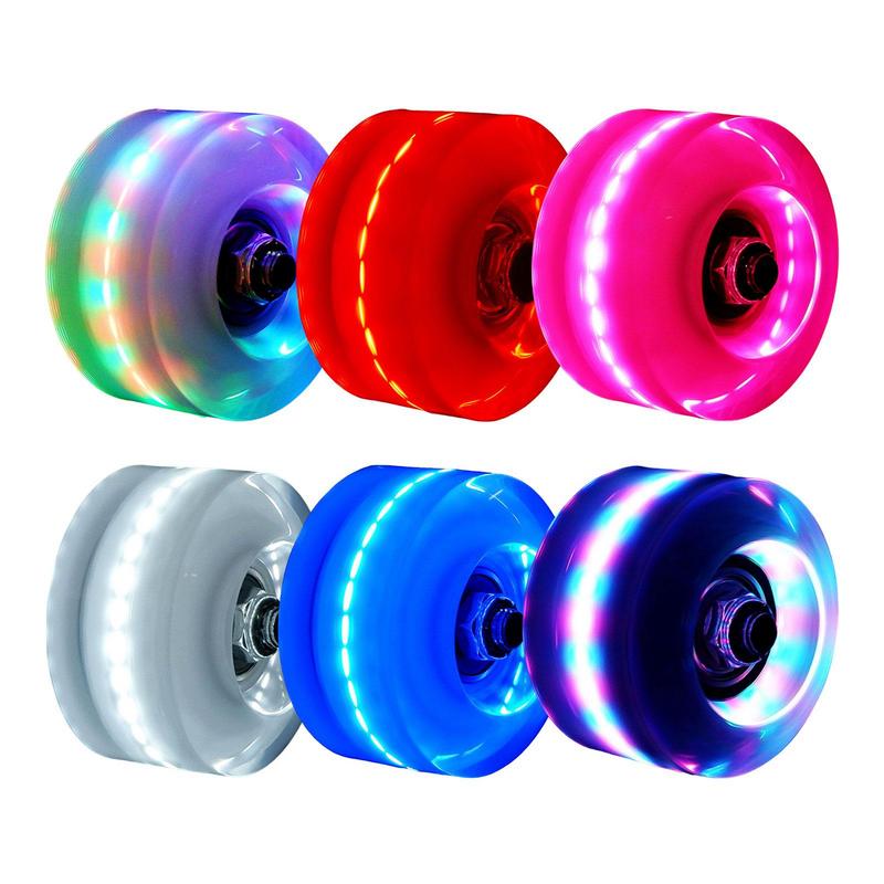 Patins à roulettes à Double rangée roues lumineuses patins à roulettes roues clignotantes pour patins à roulettes accessoires roue à roulettes en polyuréthane