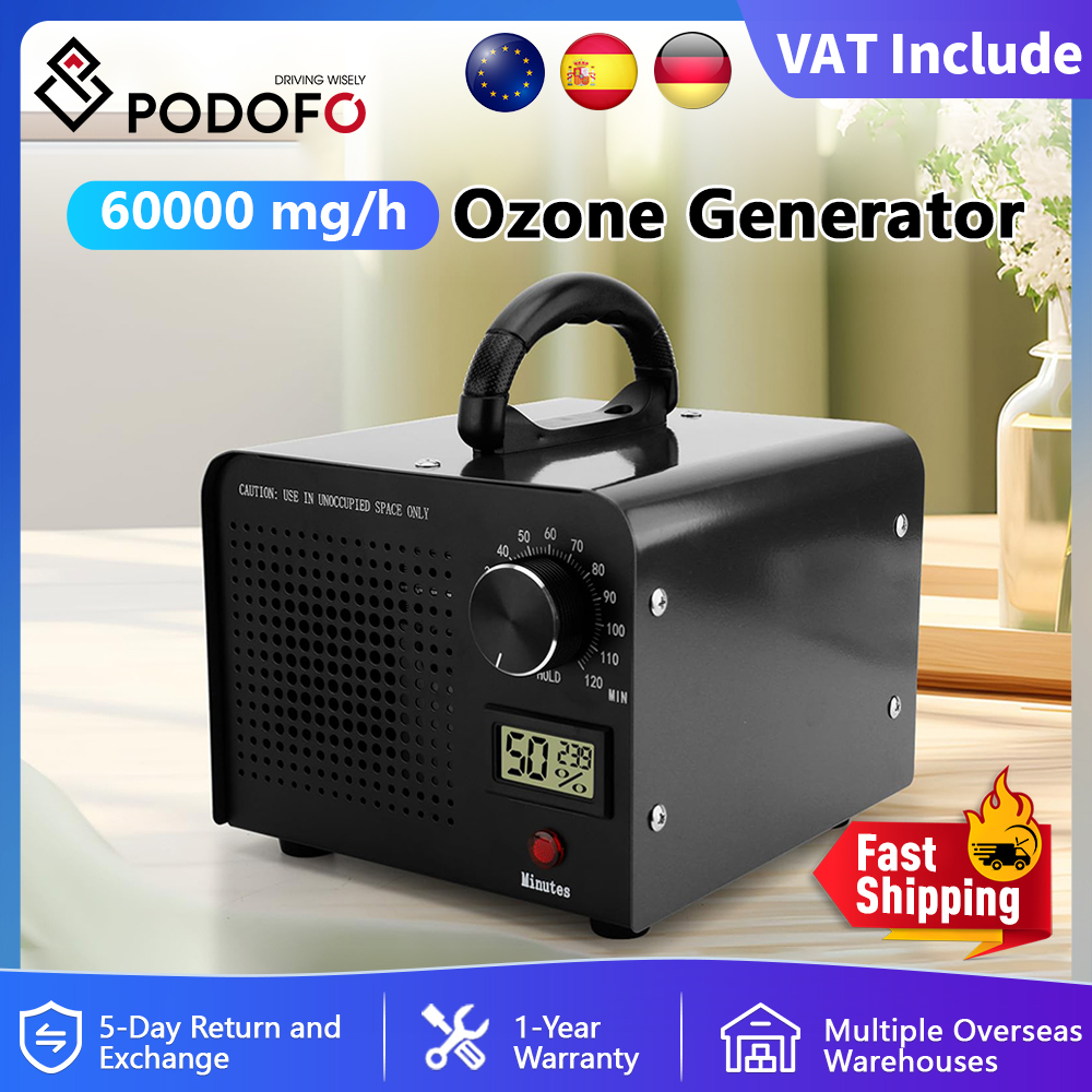 Podofo máquina de ozônio gerador de ozônio purificador de ar remover formaldeídoodor desodor casa cozinha escritório carro ozônio animais de estimação mais limpo