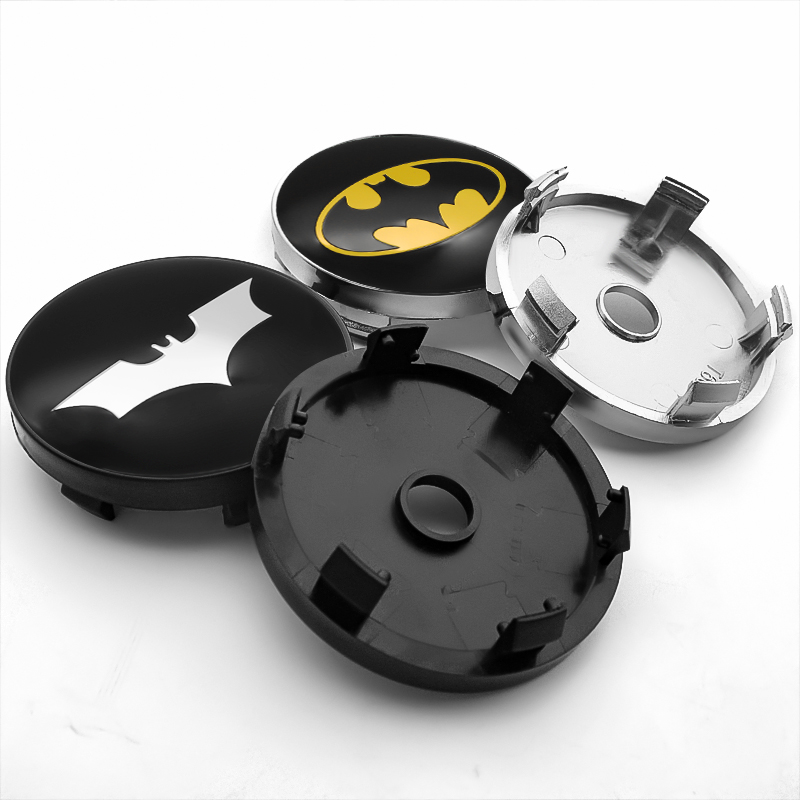 4 Uds 56 + 60mm estilo de coche emblema de murciélago insignia pegatina cubo de rueda de coche tapas centrales llanta cubierta pegatinas decorativas accesorios para automóviles