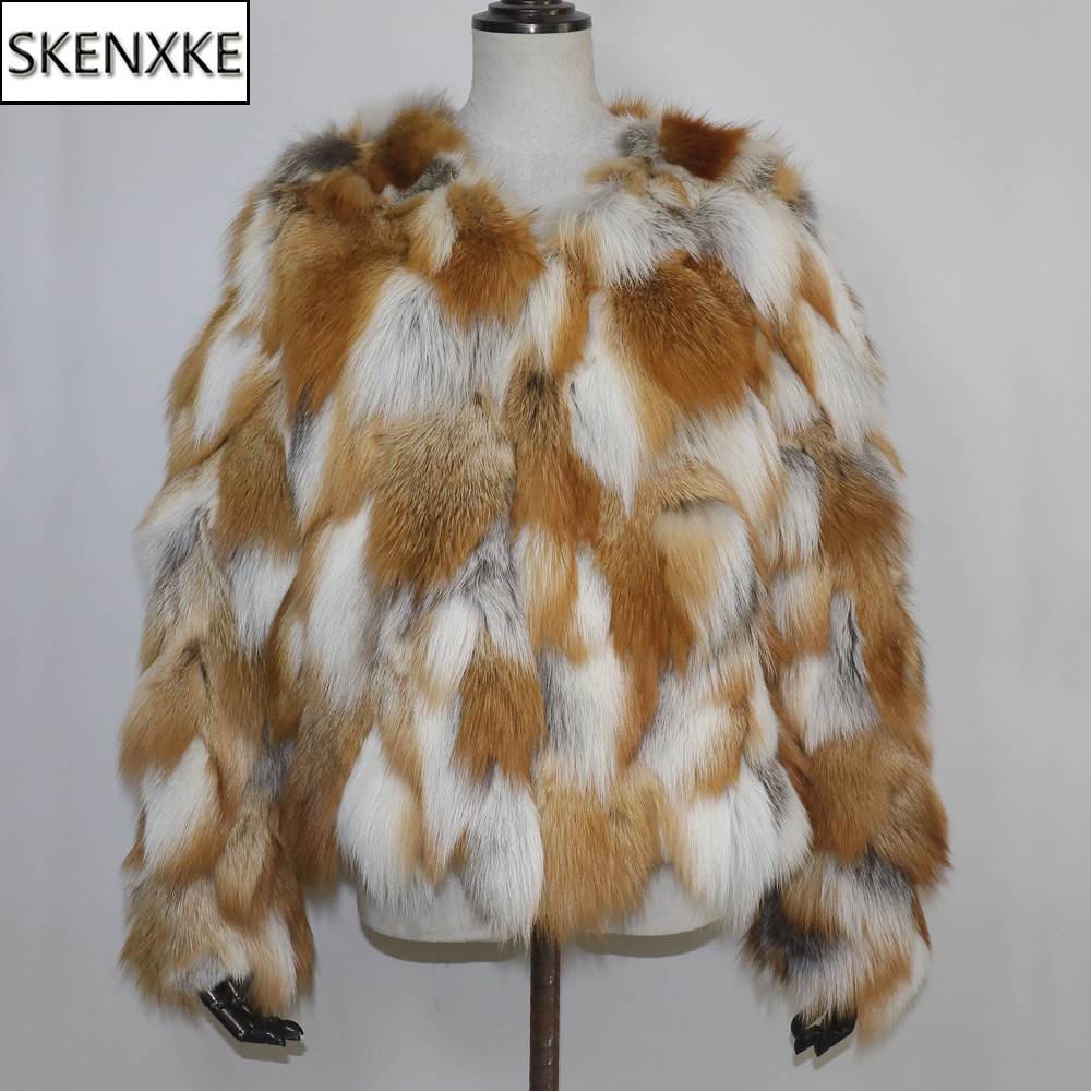 Casaco de pele de raposa real inverno feminino luxo natural vermelho jaqueta de pele de raposa moda feminina quente estilo grosso 100% genuíno casaco de pele de raposa