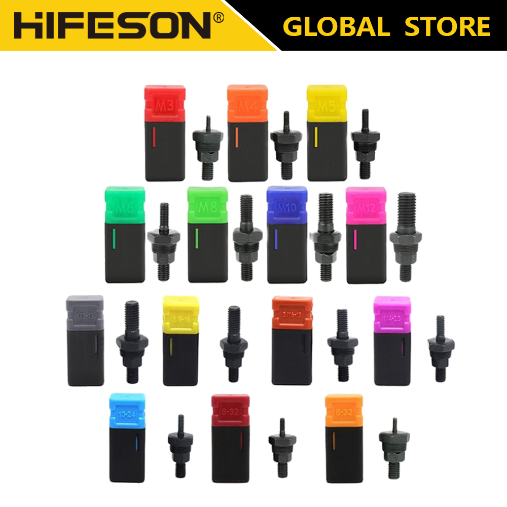 M3-M12 6-32 8-32 10-24 1/4-20 5/16-18 3/8-16 1/2-13 pieza de pistola remachadora mandril roscado para tuercas manuales pistolas remachadoras accesorios de herramientas