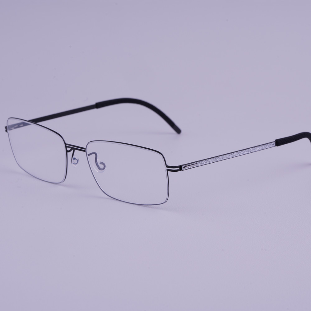 Bingkai Kacamata Titanium Persegi Panjang Pria Fashion, Kacamata Tanpa Sekrup Ringan Buatan Tangan, Kacamata Bisnis Persegi Fashion, Gafas