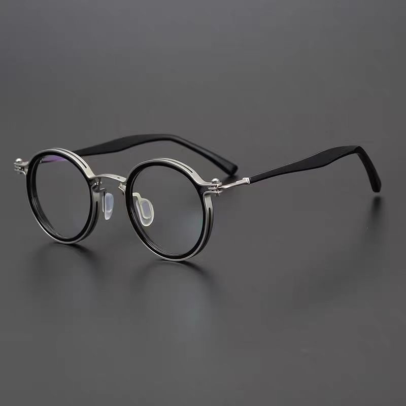 Kacamata Buatan Tangan Jepang Bingkai Kacamata Bulat Retro Super Ringan Bingkai Kacamata Pria Steampunk Bingkai Kacamata Fashion Wanita