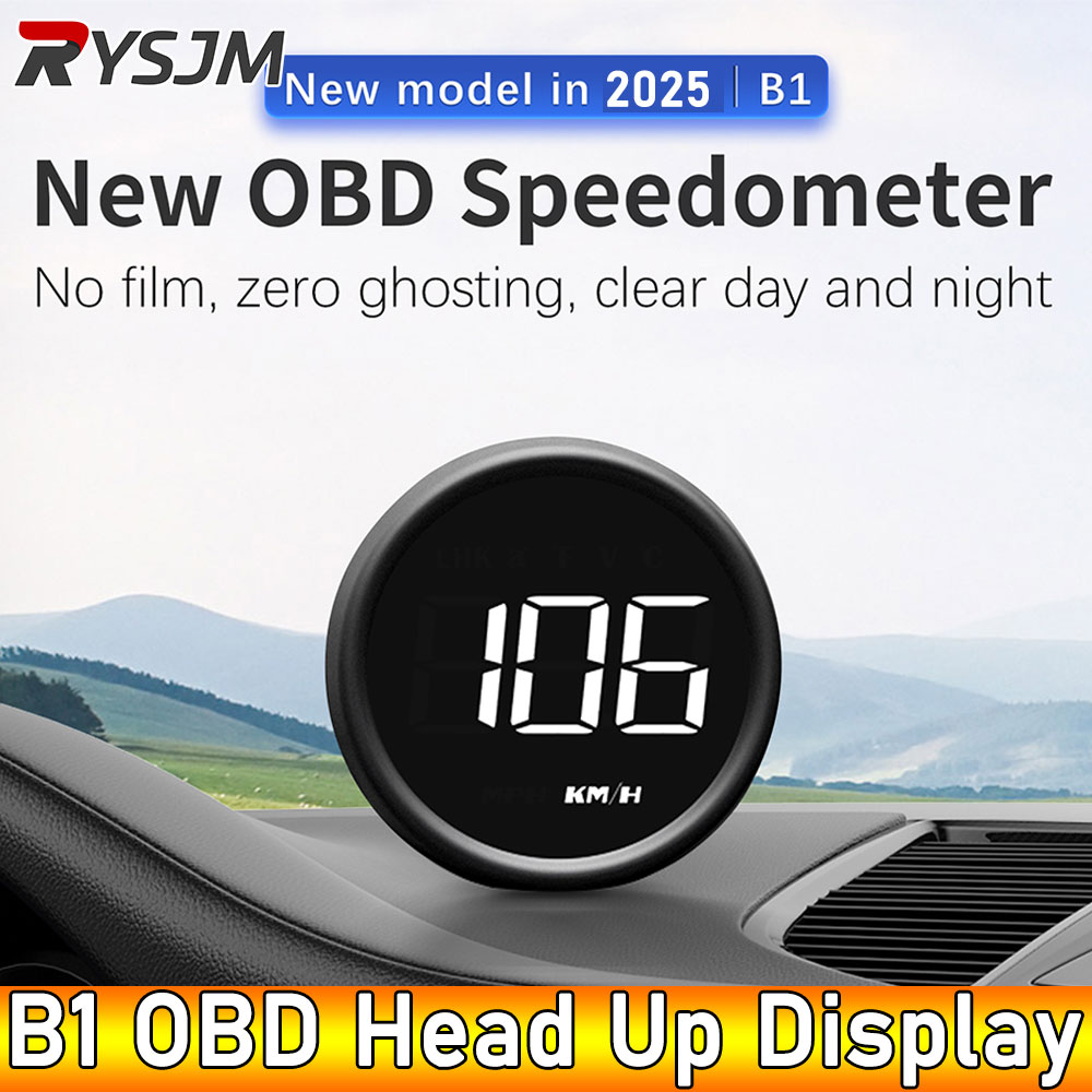 AD B1 Head Up Display OBD2 HUD Speedometer Car Projector Alarm EOBD Auto Fuel Consumption Volt Meter Water Temperature Gauge