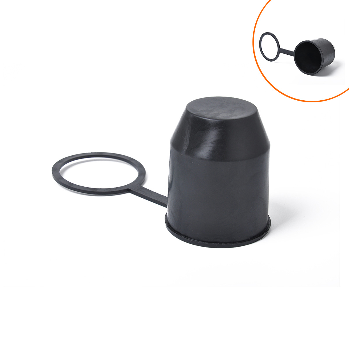 Osłona kulowa przyczepy Hak holowniczy Ochrona zaczepu 50 mm Czarna, trwała nasadka