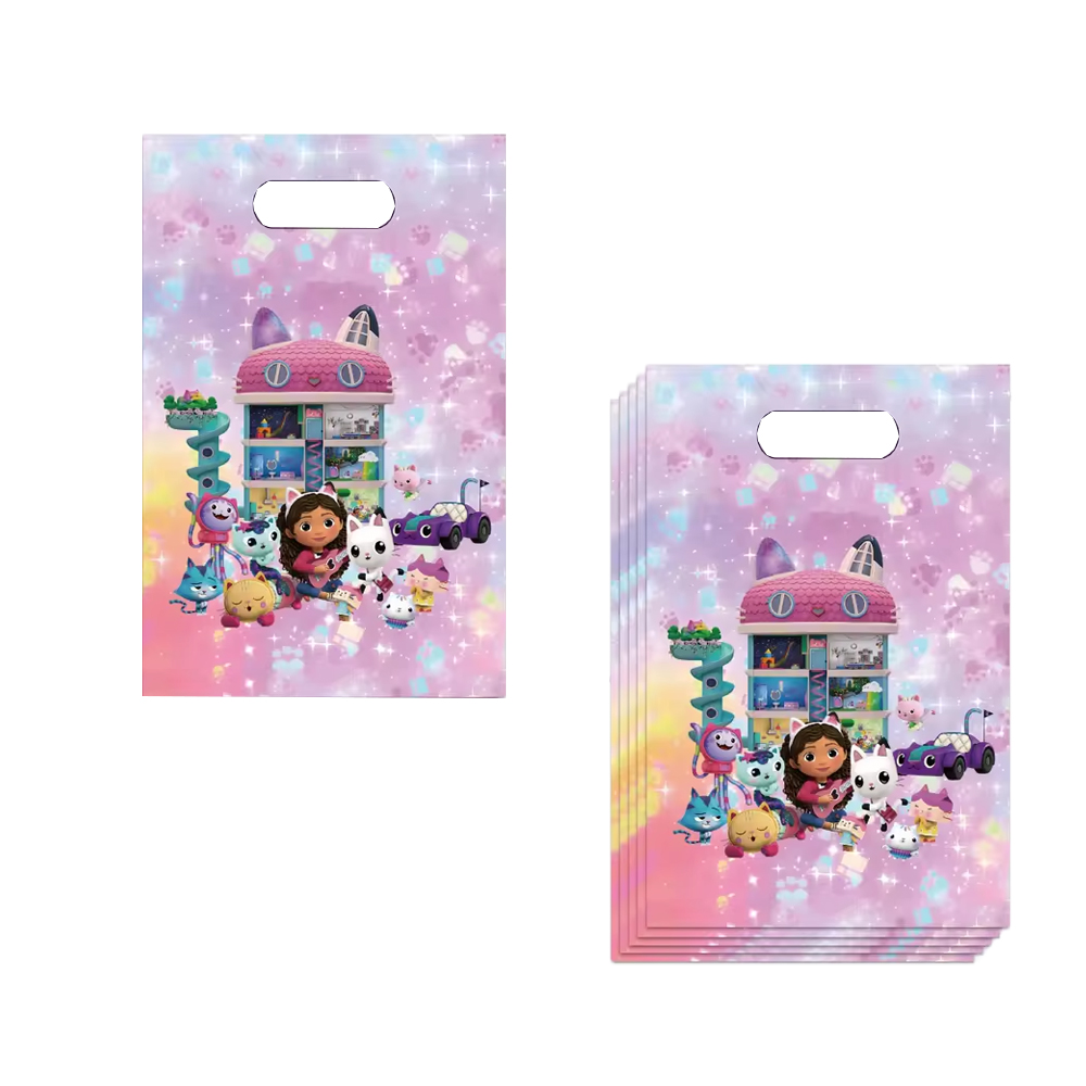 10/50 Uds. Bolsas de regalo para casa de muñecas Gabby para niños, papel para fiesta de cumpleaños, bolsa de regalo para dulces, regalos para niñas y niños, decoraciones para Baby Shower