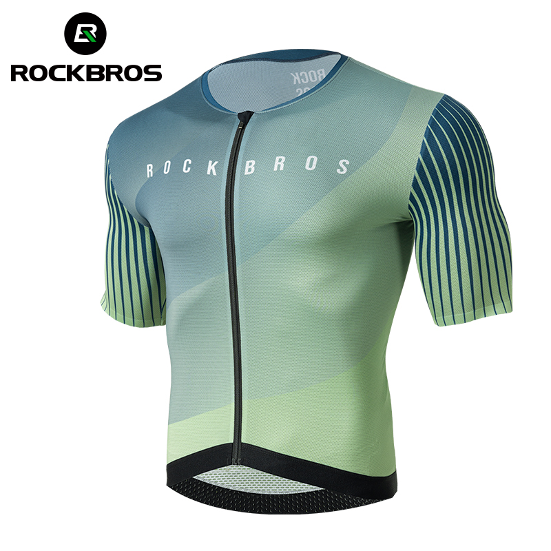 ROCKBROS-Maillot de cyclisme pour homme, T-shirt VTT, Vêtements d'été, Vêtements de haute qualité, Fermeture éclair YKK, Sportif, Respirant