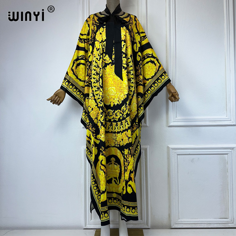 WINYI abiti musulmani per donna maxi dress fashion caftano stampa floreale caftano abaya dubai luxury summer Bohemian party dress