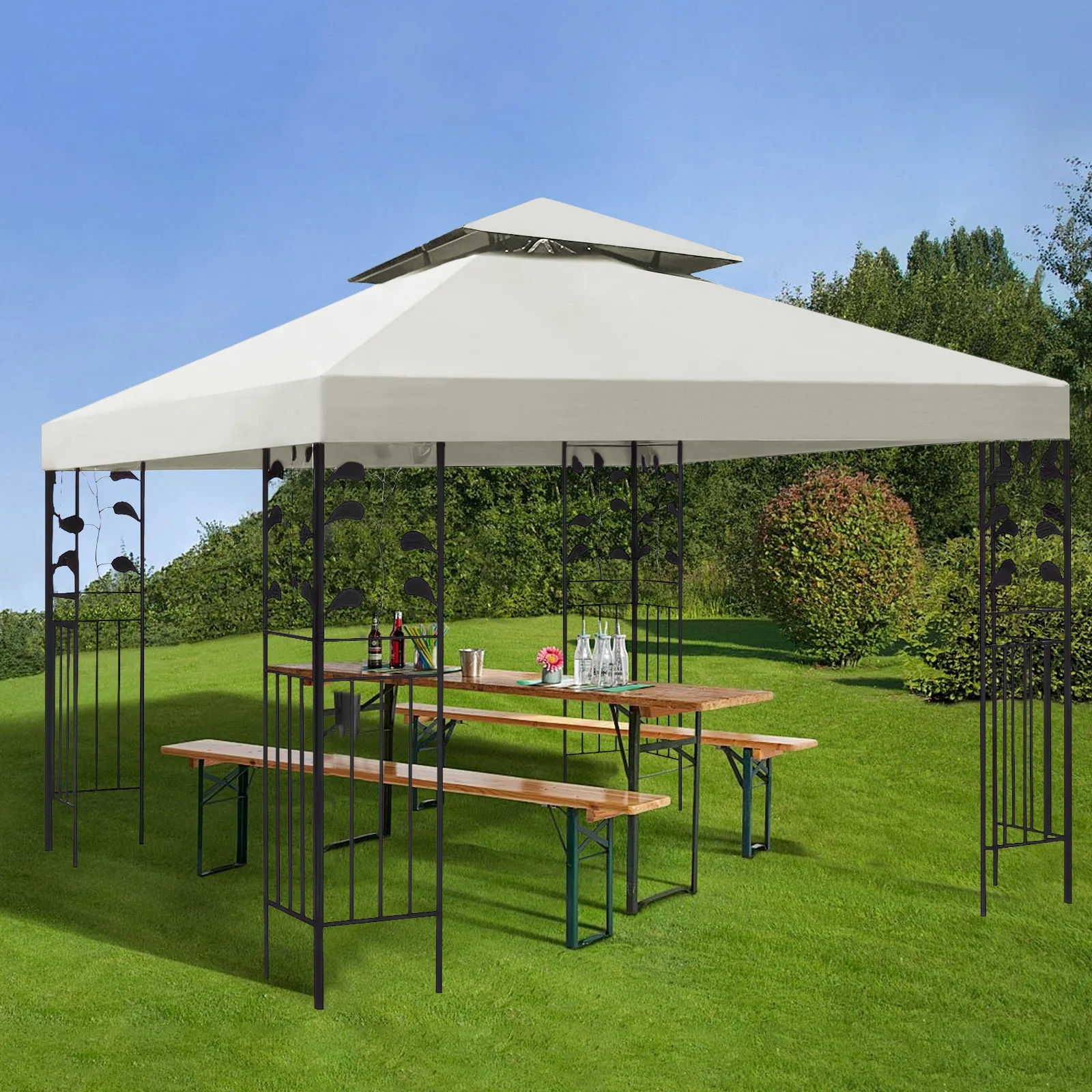 3x3m Parasol ogrodowy na zewnątrz Markiza do altanki 118 "x 118" Wymiana baldachimu Tkanina na pergole do ogrodu na zewnątrz Parasolka przeciwsłoneczna