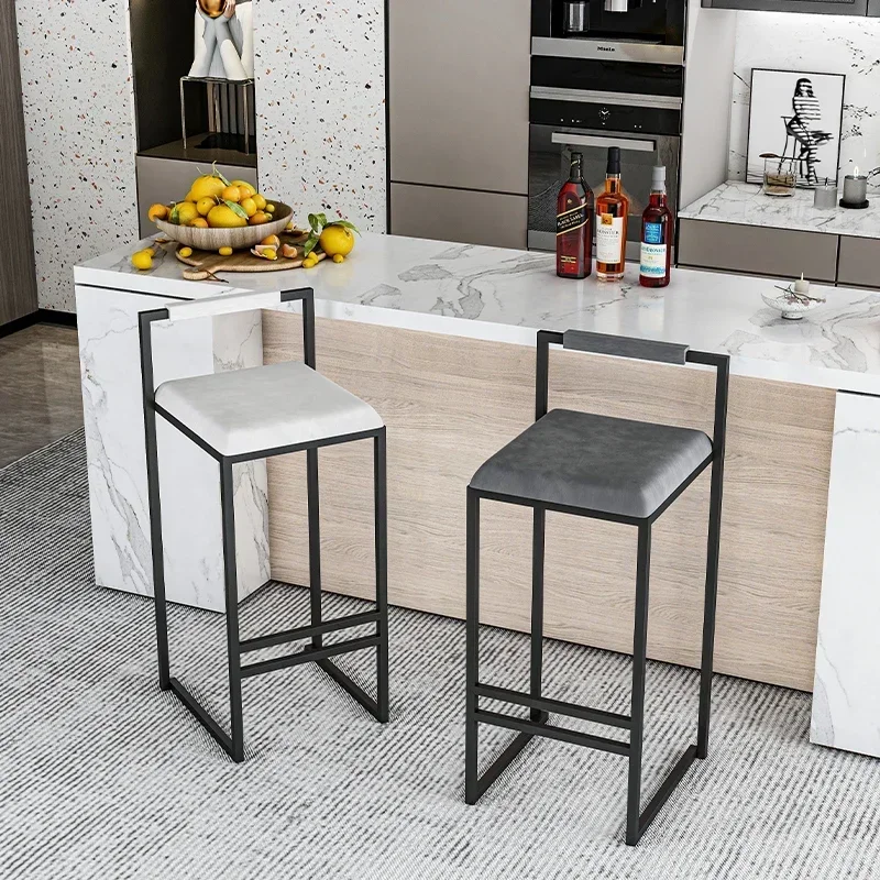 Taburetes de bar modernos de lujo, sillas de diseño blancas, tronas de cocina, Taburetes Altos Cocina, muebles de exterior