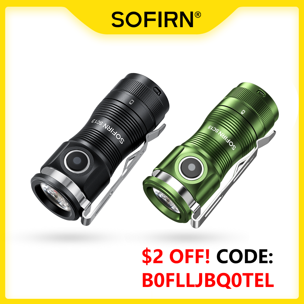 Sofirn Mini SC13 Мощный фонарик SST40/519A LED 1300 лм 18350 Перезаряжаемый светодиодный фонарь 95 High CRI с магнитом