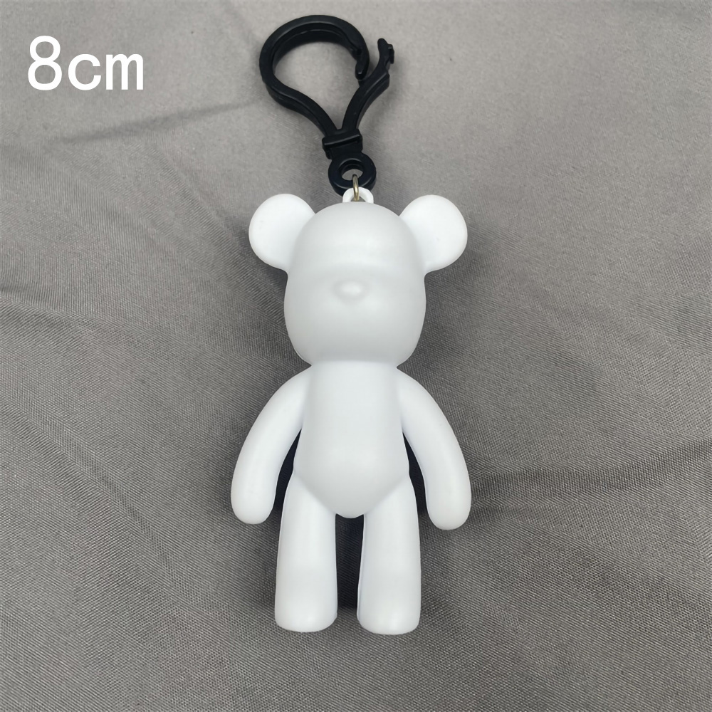 Schlüsselanhänger, flüssiger Bär, DIY handgemachte Malerei, gewalttätiger Bär, Skulptur, weiße Form, Puppenfigur, Spielzeug, Tierbär, Heimdekoration, Ornamente