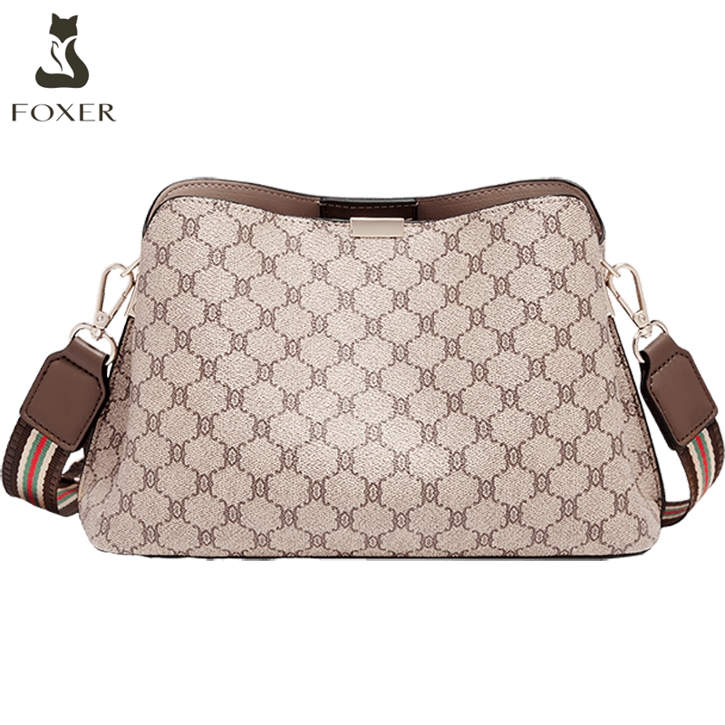 FOXER Monogram Dames Schoudertas 2026 Mode Commuter Vrouwelijke Grote Crossbody Portemonnee voor Moeder