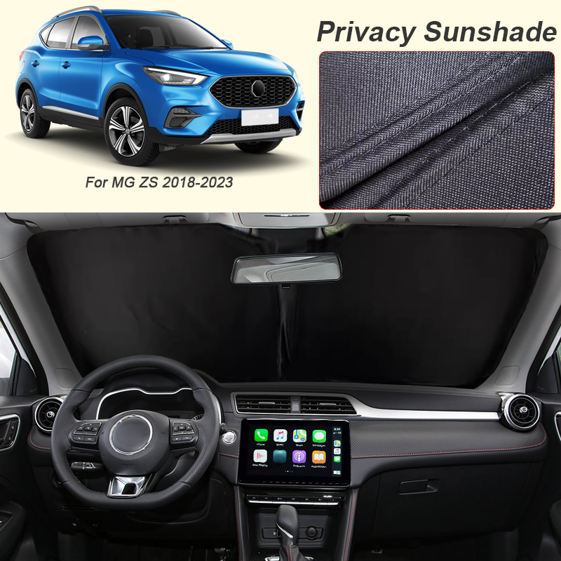 รถสีดําหน้าต่างความเป็นส่วนตัวบังแดดสําหรับ MG ZS 2018-2023 Auto Anti-UV ความร้อนฉนวนกันความร้อนป้องกันฝาครอบอุปกรณ์ตกแต่งภายใน