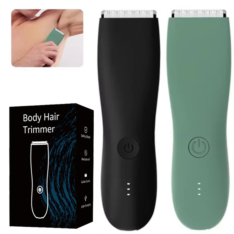 Körperhaarschneider, Rasierer für Männer, Ballschneider für Leistengegend, Scham, austauschbare Keramikklinge, Groomer, elektrischer Rasierer, wasserdichter Clippe