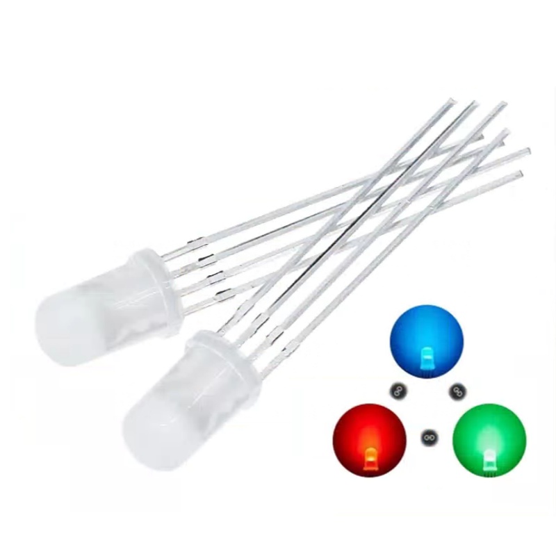 PLR 50個 5mm RGB LED 共通カソード/アノード 三色発光ダイオード F5 拡散透明ハイライト