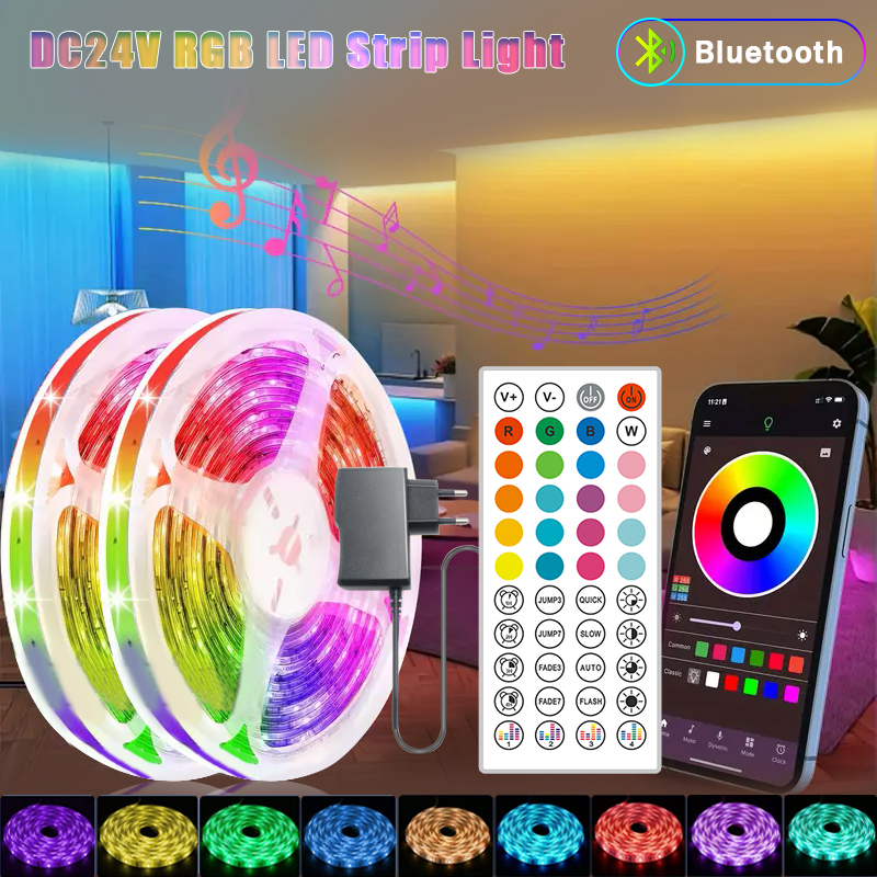 Tira de luces LED de 10m, 20m, 30m, sincronización de música, cinta de luces Led RGB para habitación, decoración de fiesta en casa, retroiluminación de TV, cinta Felxible