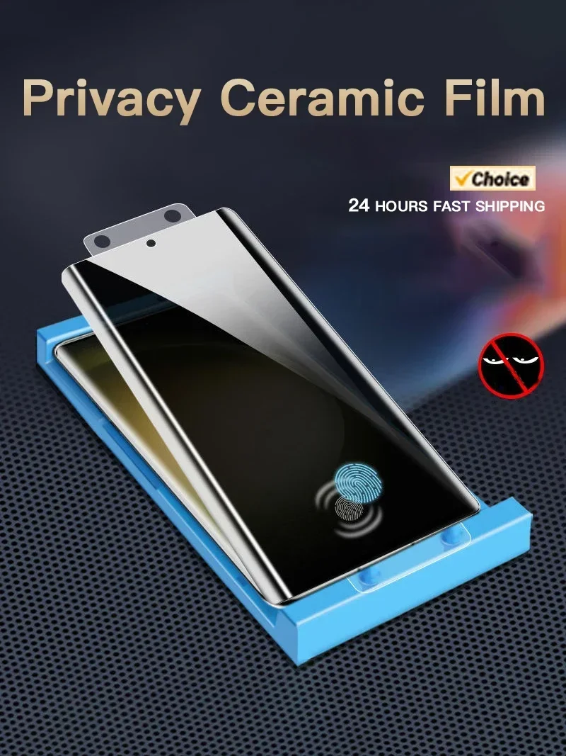Privacy keramische folie met installatiegereedschap voor Samsung Galaxy S24 S23 S22 S21 Ultra Plus anti-spionage screensaver