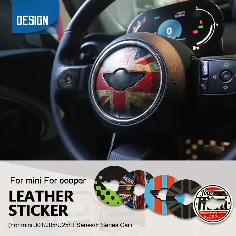Stiker roda kemudi untuk Aksesori Mini cooper untuk R50 R52 R53 R55 R56 R60 R61 F54 F55 F56 F60 J01 U25 stiker mobil khusus