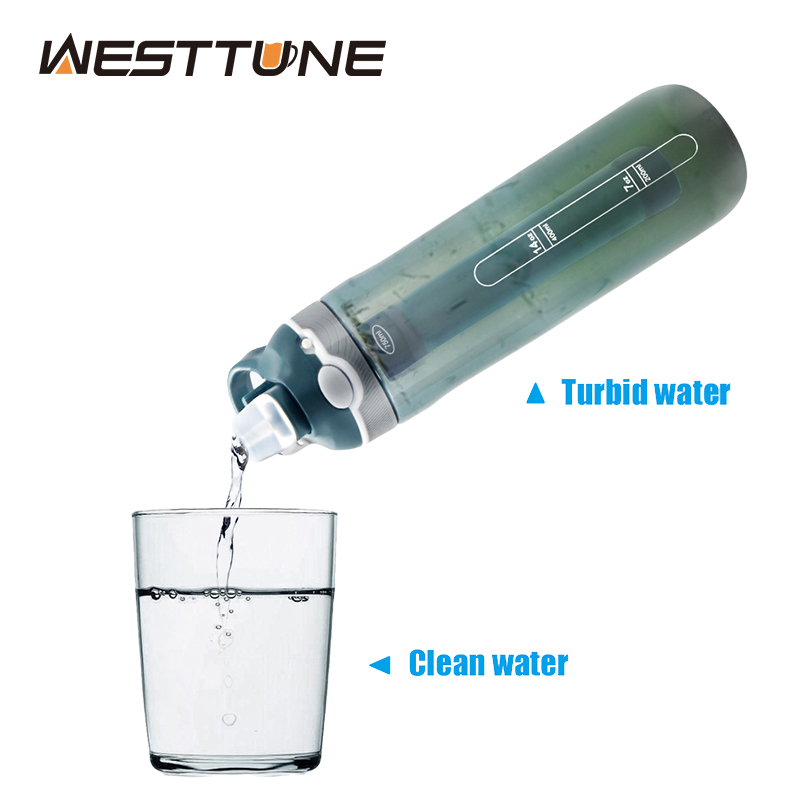 Bottiglia/tazza di paglia del filtro dell'acqua all'aperto da 750ML per la sopravvivenza o le forniture di emergenza bottiglia di acqua potabile del depuratore d'acqua di purificazione