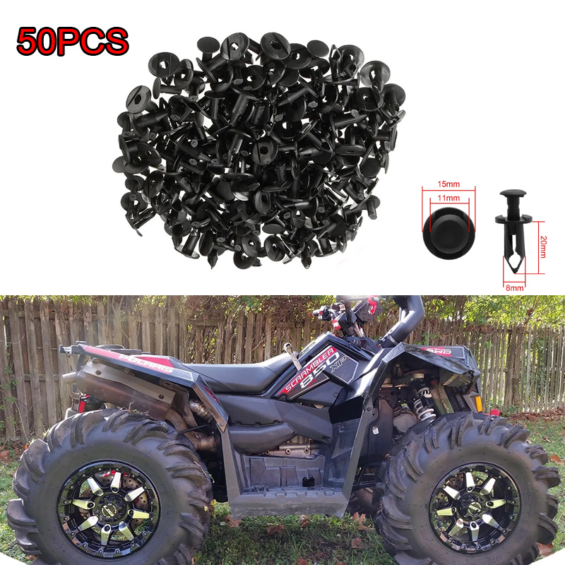 50 Uds ATV UTV remaches de plástico remache de cuerpo 7661855 293105230   Para Polaris Sportsman 550 850 RZR 570 800 Can-Am Ranger Trail