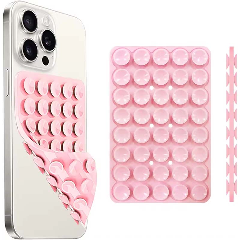 Soporte para teléfono con ventosa de silicona con fuerte agarre de doble cara sin mano, almohadilla de fijación de vídeo, succión de goma de silicona, funda de silicona