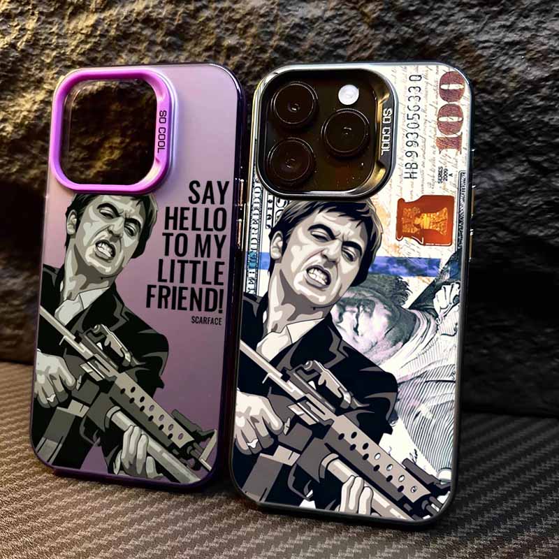 Telefoonhoesje voor iPhone 17 16e 16 15 14 13 11 mini Pro Max X XR 8 7 Air Plus Anti Matte Cover T-Tony M-Montana S-Scarface Mode