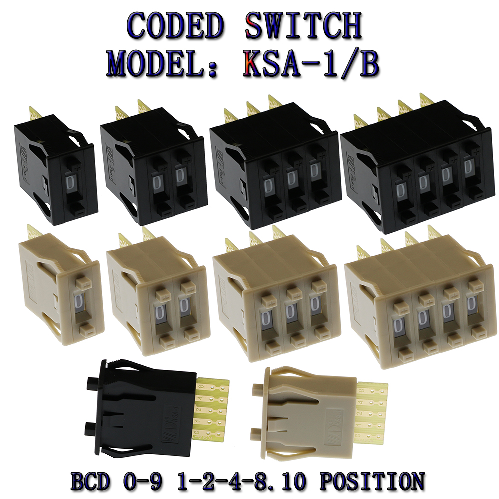 KSA-1/B 얇은 BCD 8421C 코딩 스위치 0-9 코드 토글 스위치 1/2/3/4 디지털 스위치 5 접점