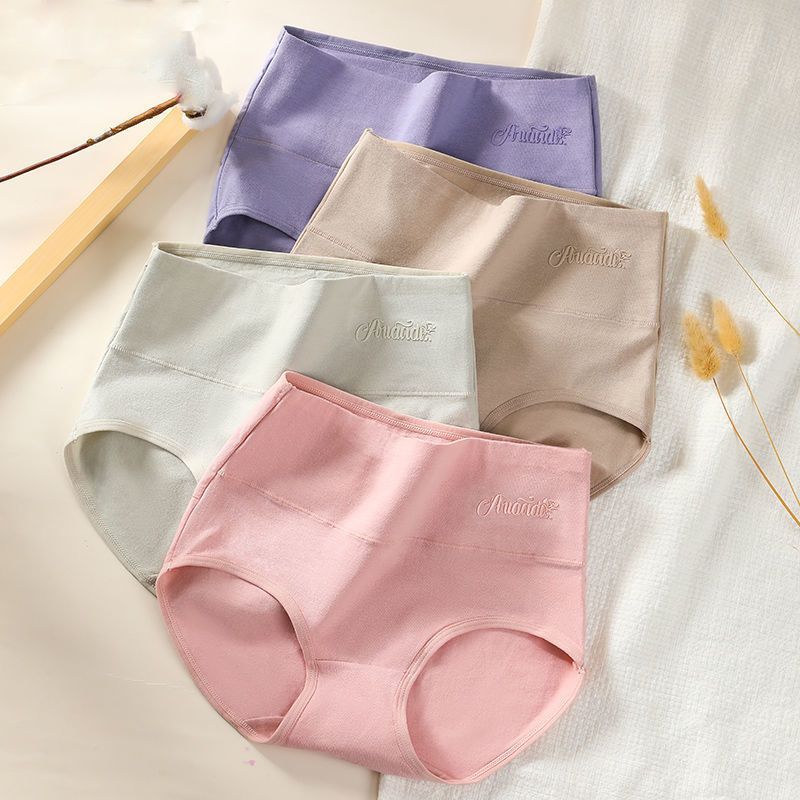 Grande taille 4 pièces culottes pour femmes coton taille haute sous-vêtements femme Lingerie slips respirants Grils caleçons Sexy dames culotte