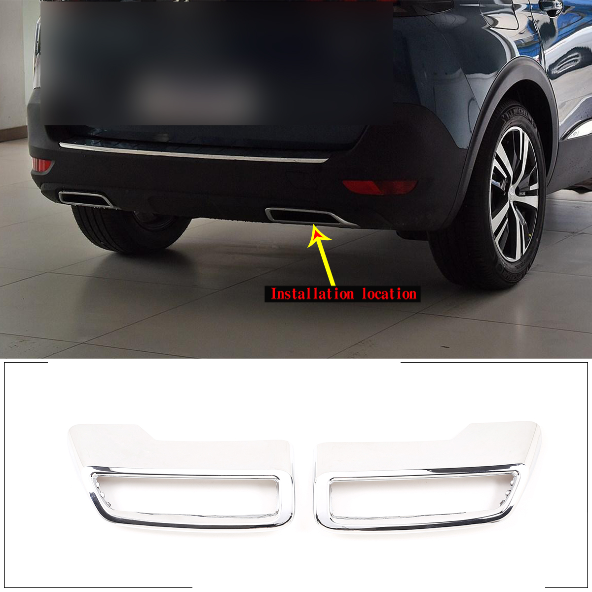 Dla Peugeot 3008 4008 5008 2017-22 tylna rura wydechowa samochodu tłumik końcowy rura dekoracyjna pokrywa ABS srebrne akcesoria zewnętrzne