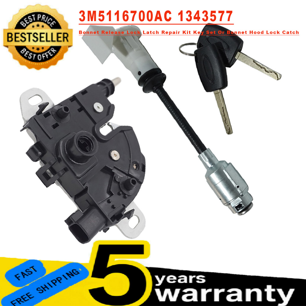 3M5116700AC 4M5AA16B970BA Per Ford Focus MK2 C-MAX Nuovo Kit Riparazione Chiusura Cofano Motore 4895285 1343577 Accessori Auto