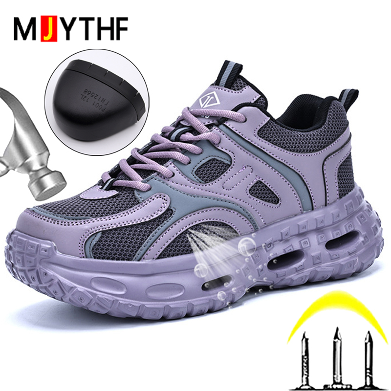Fashion Women's Safety Shoes Anti-smash Anti-Puncture Work Sneakers Steel Toe Shoes Breathable Lightweight Protection Shoes 2026