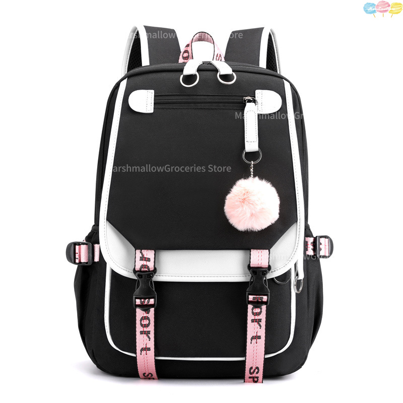 Cartable décontracté en plein air grande capacité collégiens couleur unie simple multicouche sac d'ordinateur sac à dos