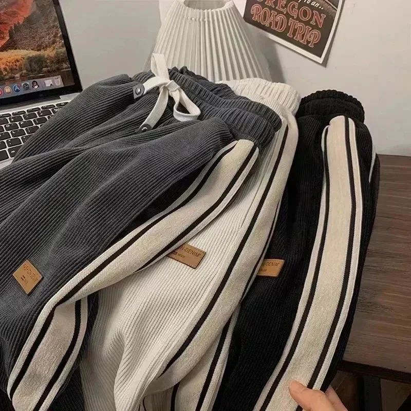 Mulheres streetwear grosso calças de perna larga y2k harajuku cintura alta calças femininas outono em linha reta senhoras moda coreana casual