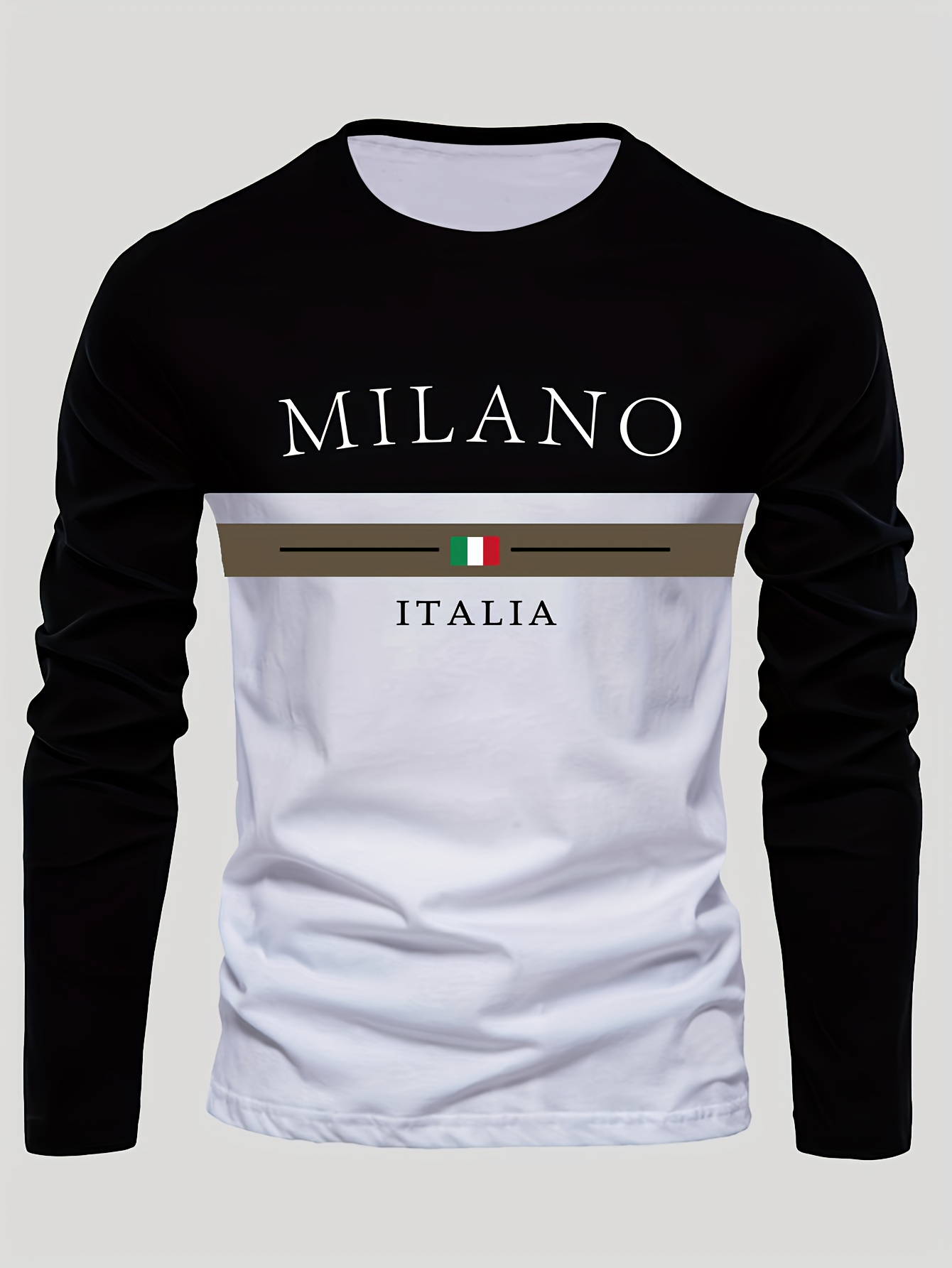Camiseta masculina de manga comprida para esportes de lazer ao ar livre, gola redonda, camisa inferior de outono, lavável à máquina, moda versátil